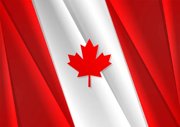 Bandera Canadá Fondo Vector Bandera Canadiense Con Hoja Arce Colores — Vector de stock