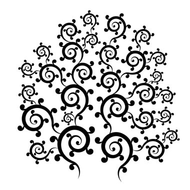 Sihirli ağaç - soyut vektör çizimi. Peri ağacı dövme için güzel bir çizim..