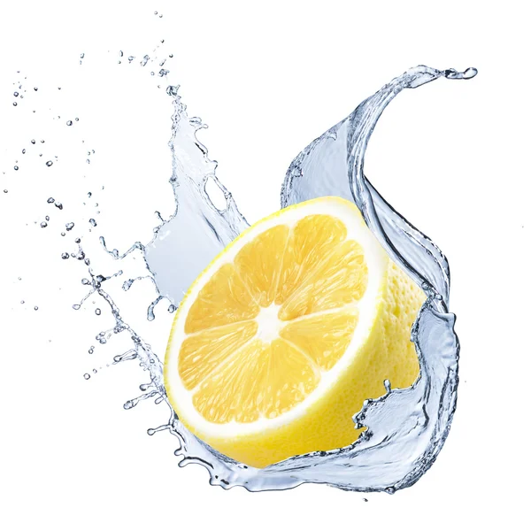 Limone con spruzzata d'acqua — Foto Stock