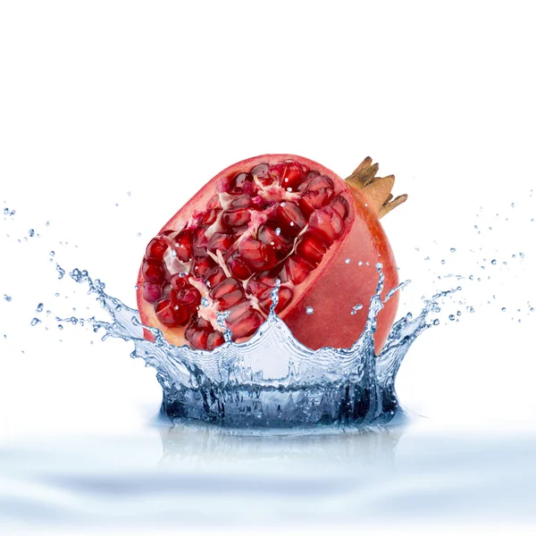 Pomegranate πέφτουμε πιτσίλισμα νερού — Φωτογραφία Αρχείου