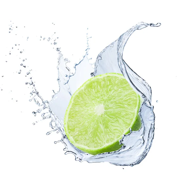 Lime with water splash — Stock Photo, Image