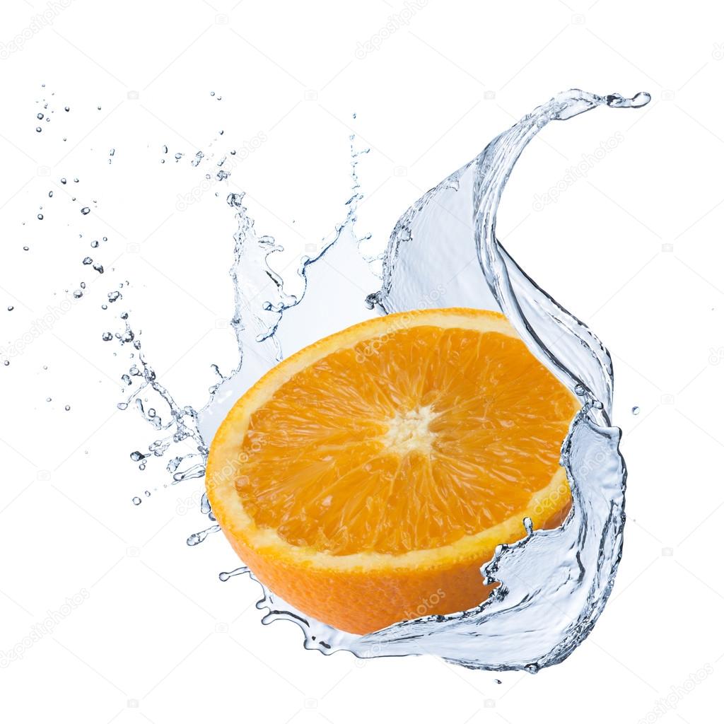 Orange Splash In Water