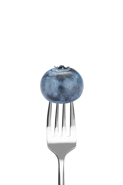 Fresh blueberry on a fork — Stock Photo, Image