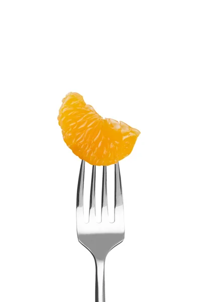 포크에 신선한 오렌지 — 스톡 사진
