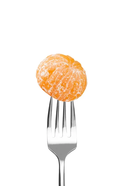 フォークに新鮮なオレンジ — ストック写真