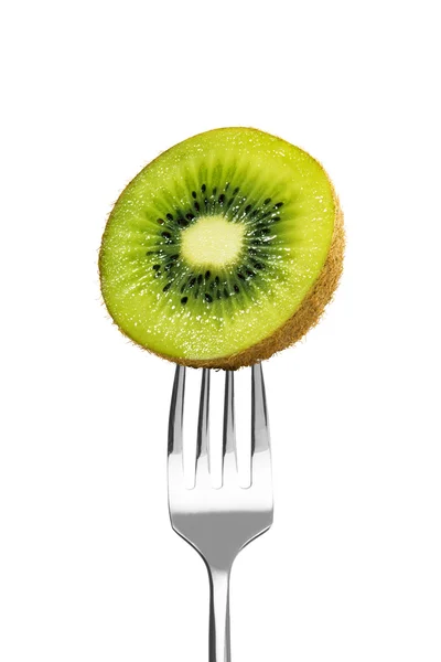 Kiwi fresco en un tenedor —  Fotos de Stock