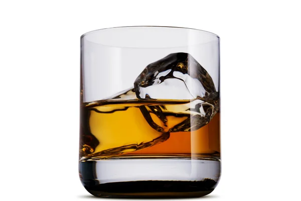 Whiskey in glass with ice cubes. — Stock Photo, Image