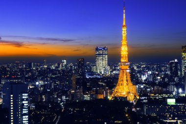 Akşam Tokyo Kulesi Kentsel manzara