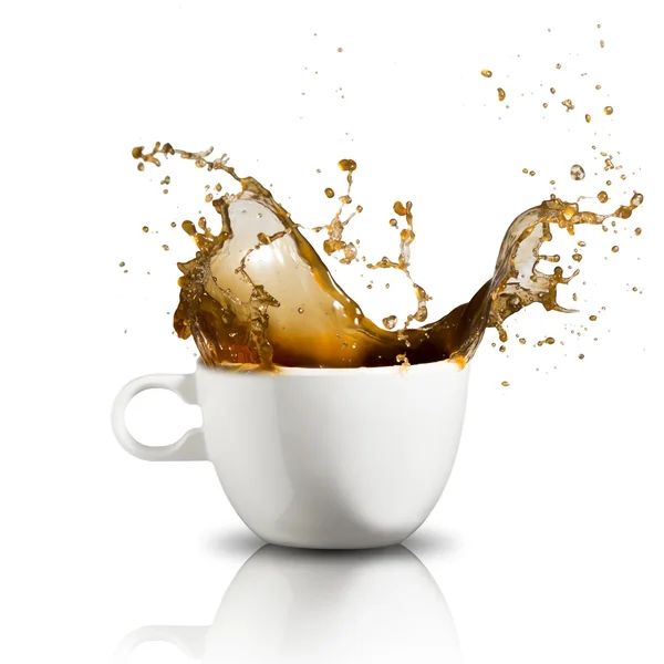 Kaffe splash från cup — Stockfoto