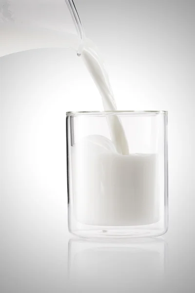 Milk splash from glass — Stock Photo, Image