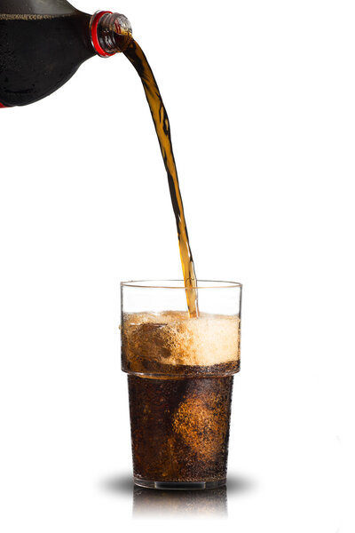 Cola Pour From Bottle to Glass