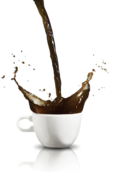 Kaffe splash från cup — Stockfoto