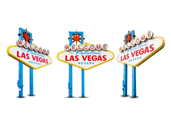 Las Vegas bem-vindo sinal diamante isolado com Clipping Path fotos