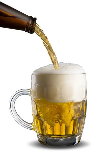Üveg üveg sör pour — Stock Fotó