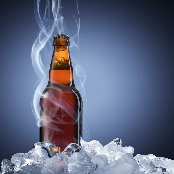 Birra fredda con fumo freddo — Foto Stock
