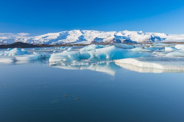 South Iceland'deki / daki Jokulsarlon buzul Gölü