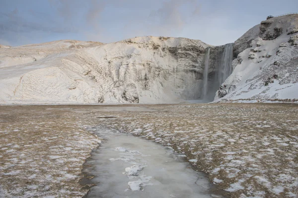 Vackra vinter vattenfall — Stockfoto