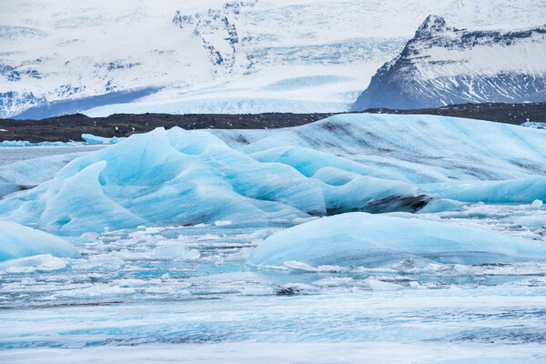 Majestic Glaciers in front of mountain