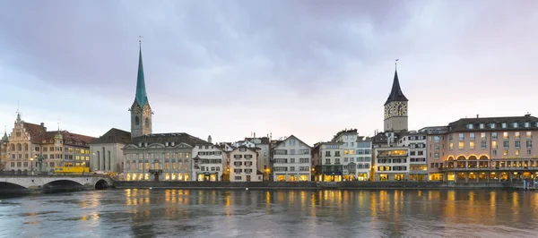 Zurich city during sunset — Stock Photo, Image