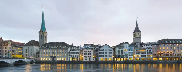 Zurich city during sunset — Stock Photo, Image