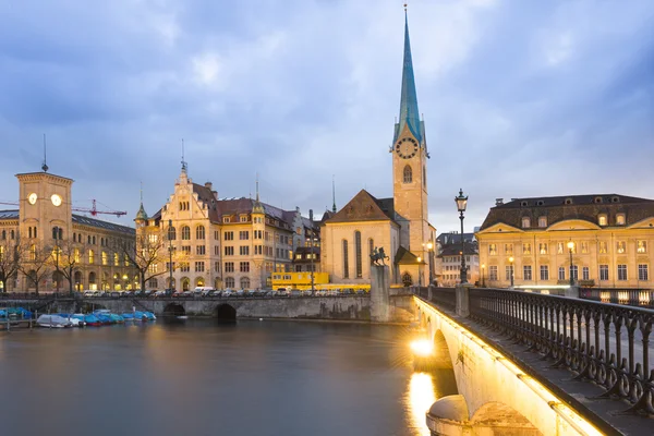 Historic architecture of Zurich city at sunset — Stock Photo, Image