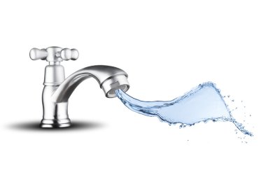 Musluk suyu gelen su sıçrama