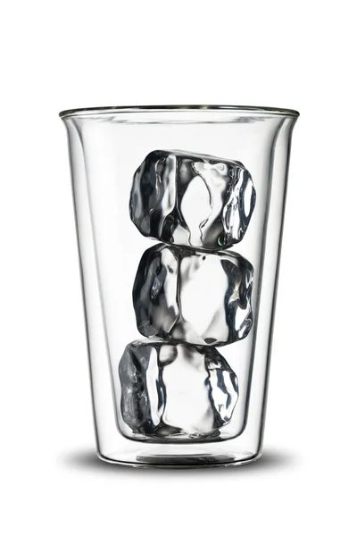 Cubes de glace en verre — Photo