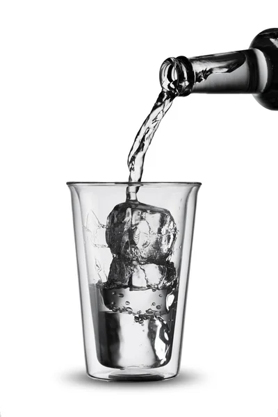 Water Pour Into Glass — Stock Photo, Image