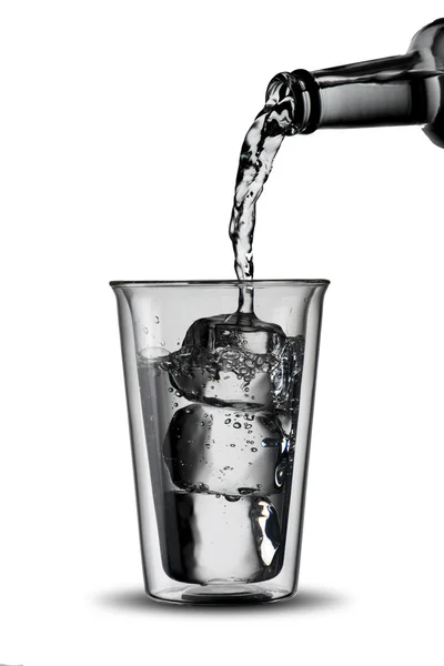 Water Pour Into Glass — Stock Photo, Image