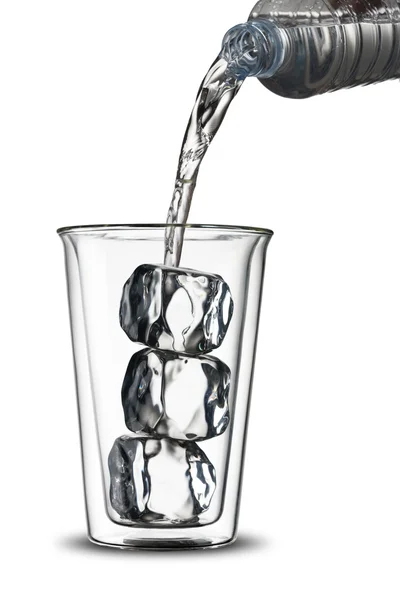Water Pour Into Glass — Stock Photo, Image