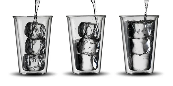 Water Pour Into Glasses — Stock Photo, Image