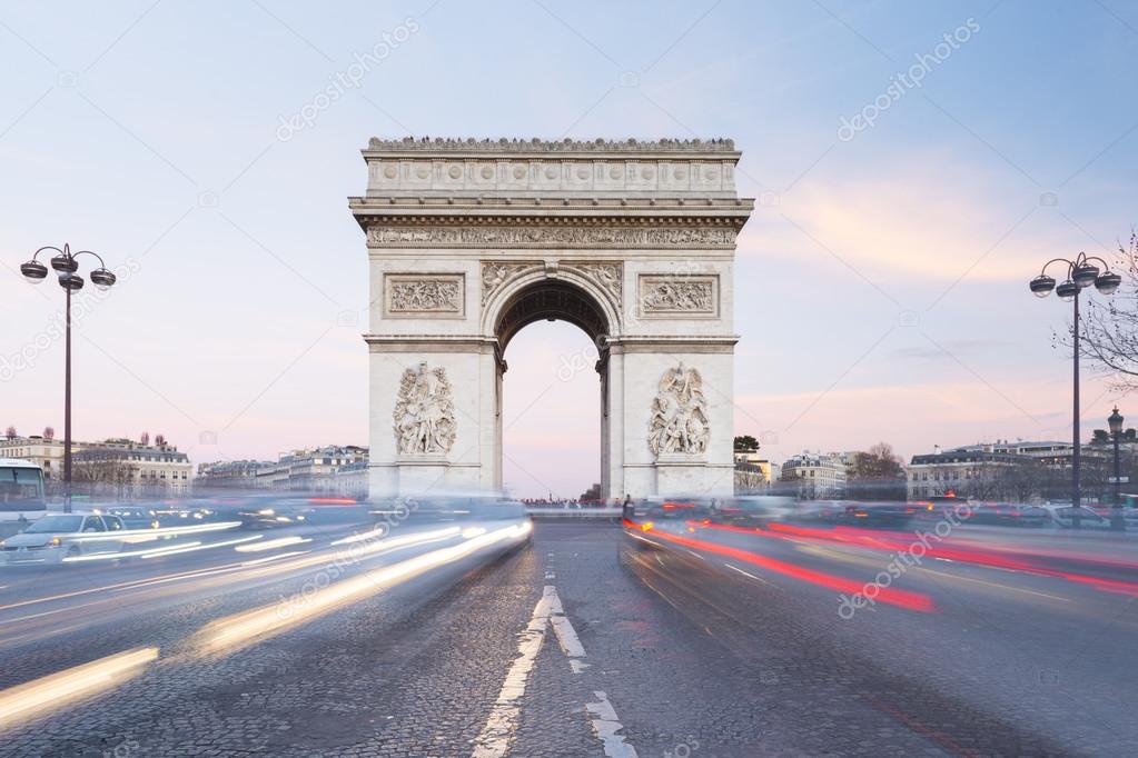 Arch of Triumph at sunset