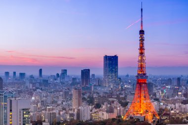 Tokyo Tower in the evening clipart
