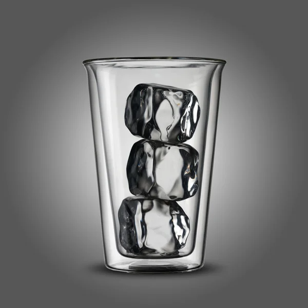 Ice Cubes in Glass — Stock Photo, Image