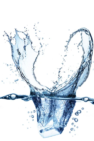 Water Splash van Ice Cube — Stockfoto