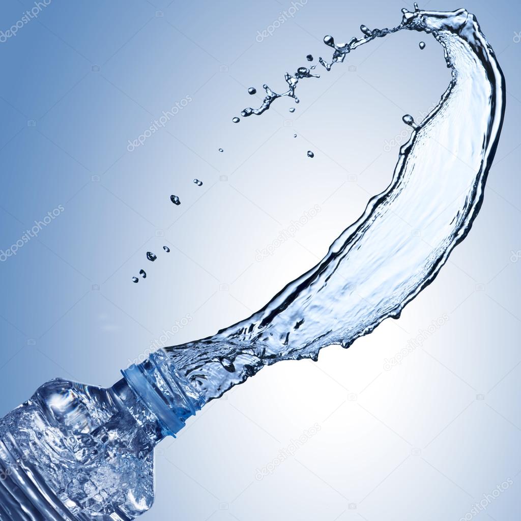 Water Splash From Water Bottle