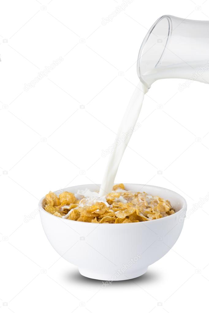 Pouring Milk Into Cereal