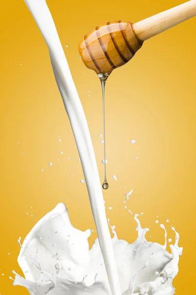 Goteo de miel y leche — Foto de Stock