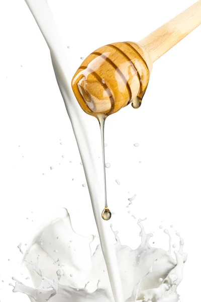 Honey Drip and Milk — Stock Photo, Image