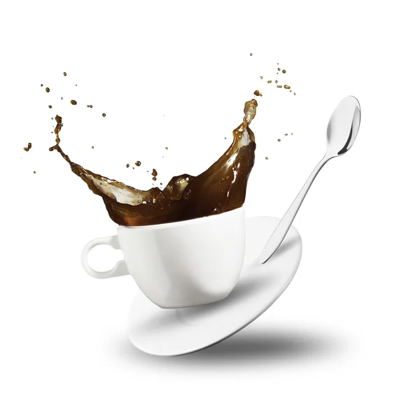 Caffè spruzzata dalla tazza — Foto Stock