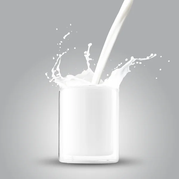 Salpicaduras de leche en gris — Foto de Stock