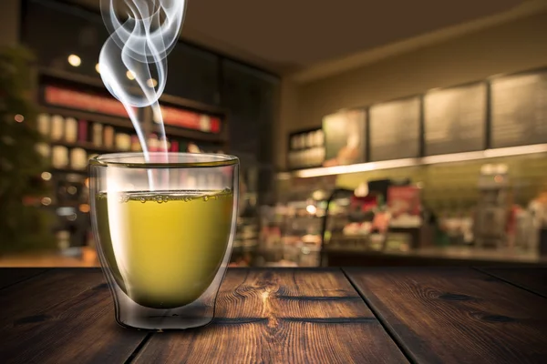 Hot Tea On Wood Table — Stock Photo, Image