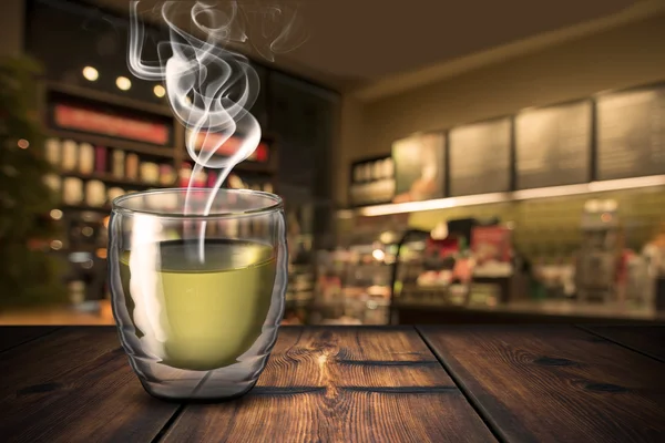 Hot Tea On Wood Table — Stock Photo, Image