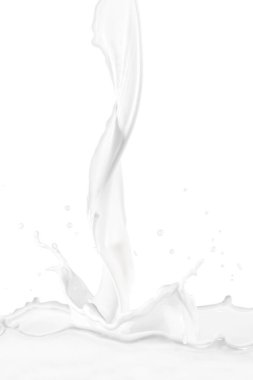 Beyaz arkaplanda süt damlası