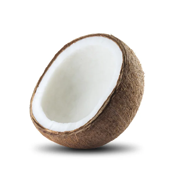 Verse kokosnoot op wit — Stockfoto