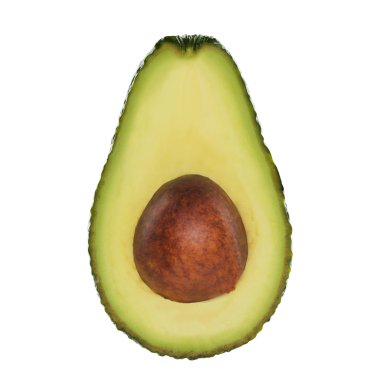 beyaz üzerine taze avokado 