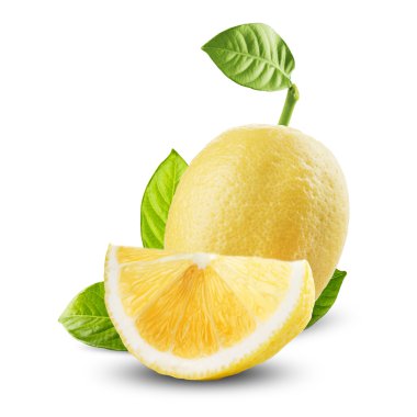 beyaz üzerine taze limon