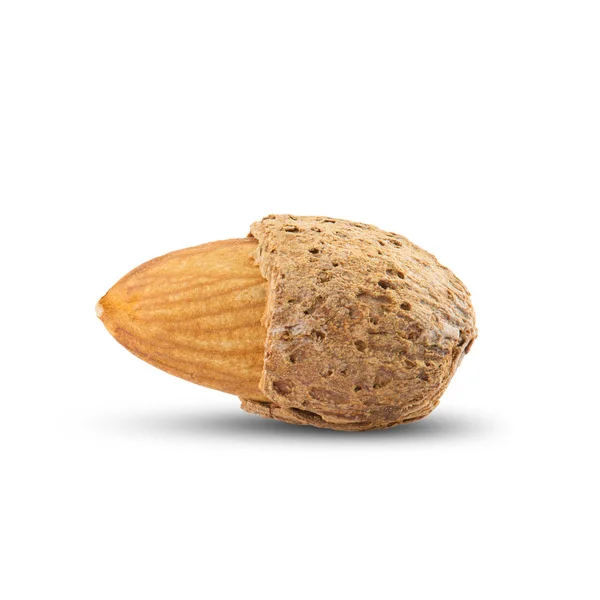 Fresh almond on white — Stock Photo, Image