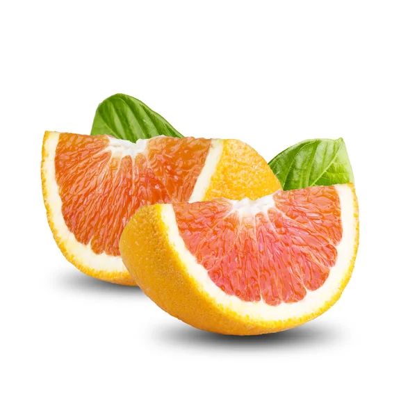 Verse grapefruit op wit — Stockfoto