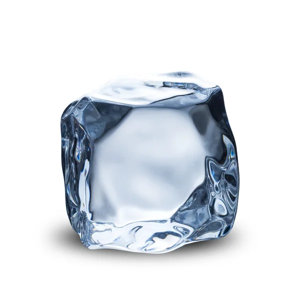 Ледяной куб на белом — стоковое фото